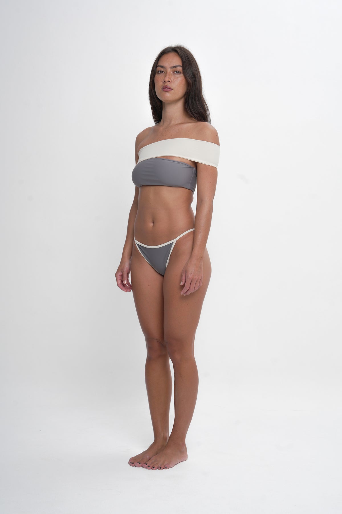 Salt One Shoulder Bandeau - Grey