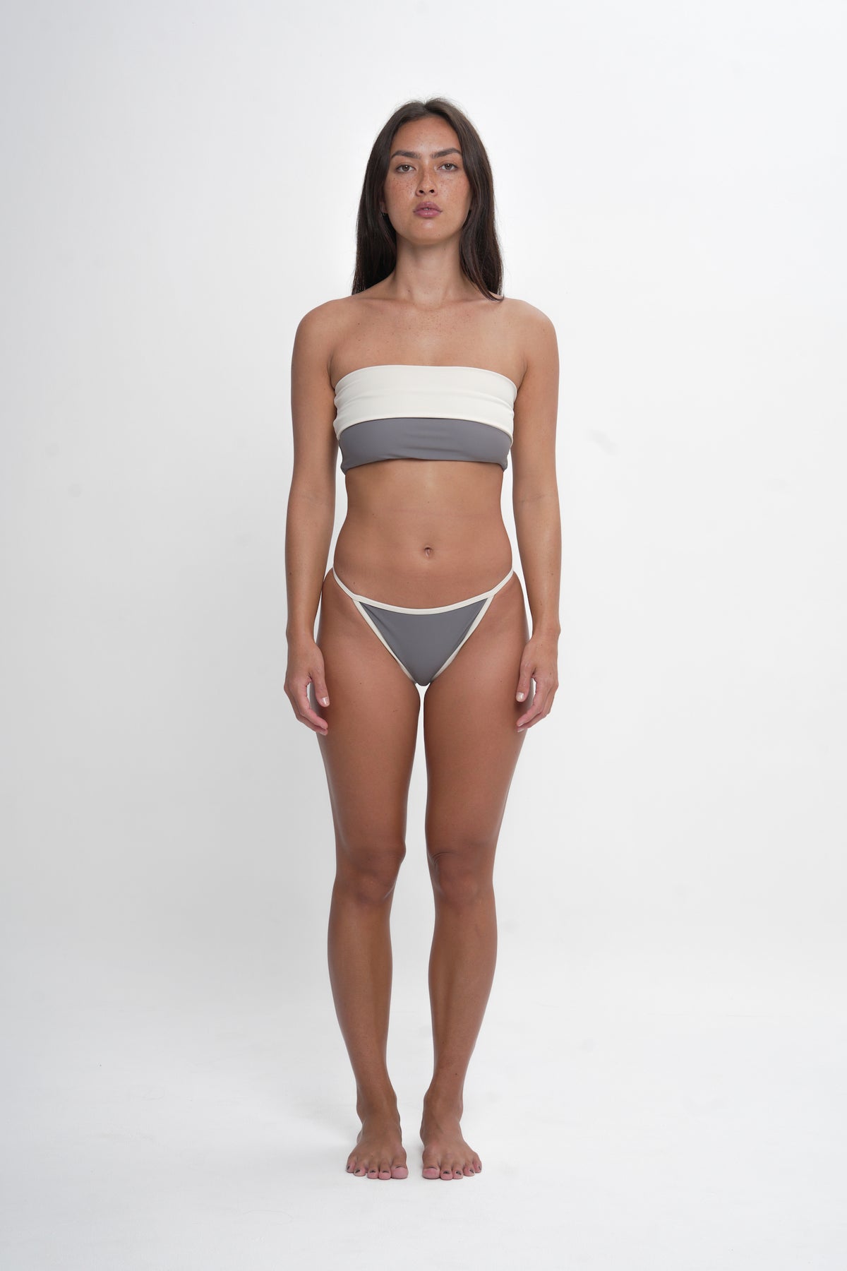 Salt One Shoulder Bandeau - Grey