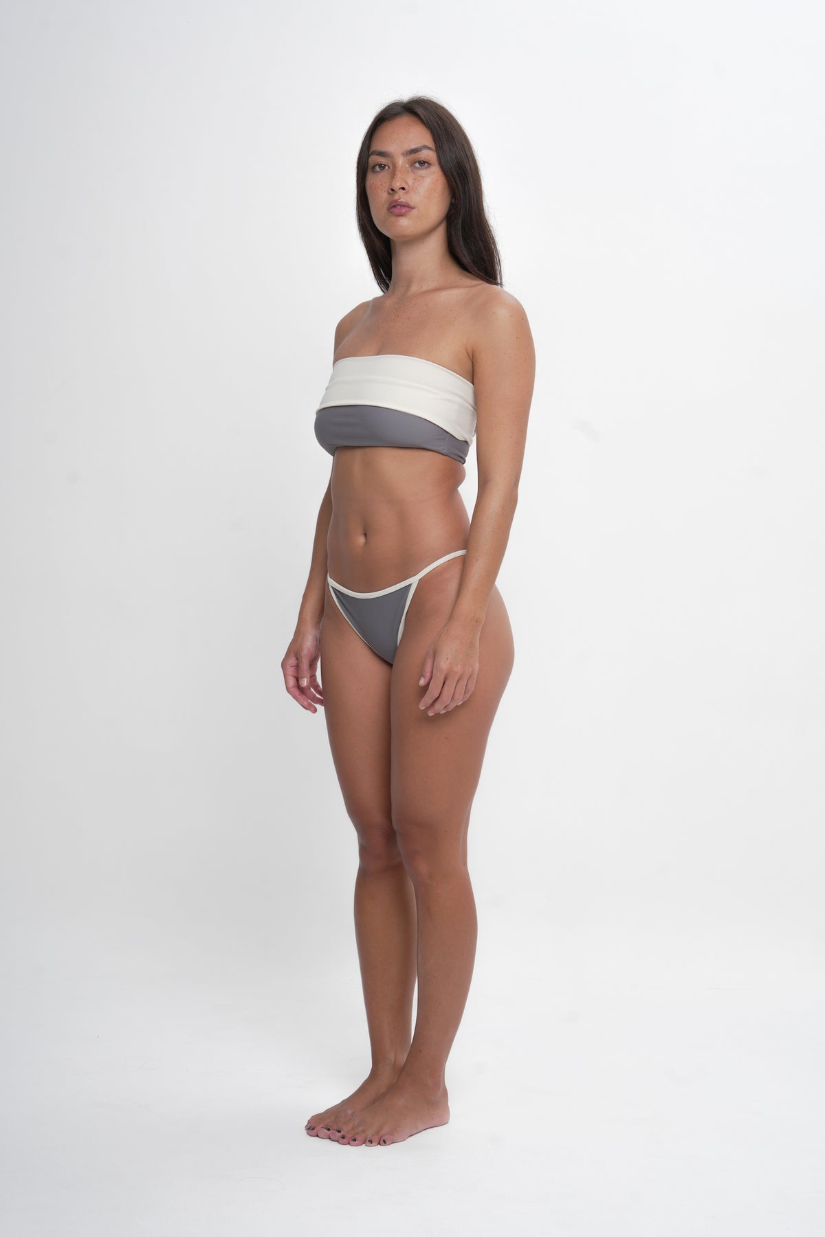 Salt One Shoulder Bandeau - Grey